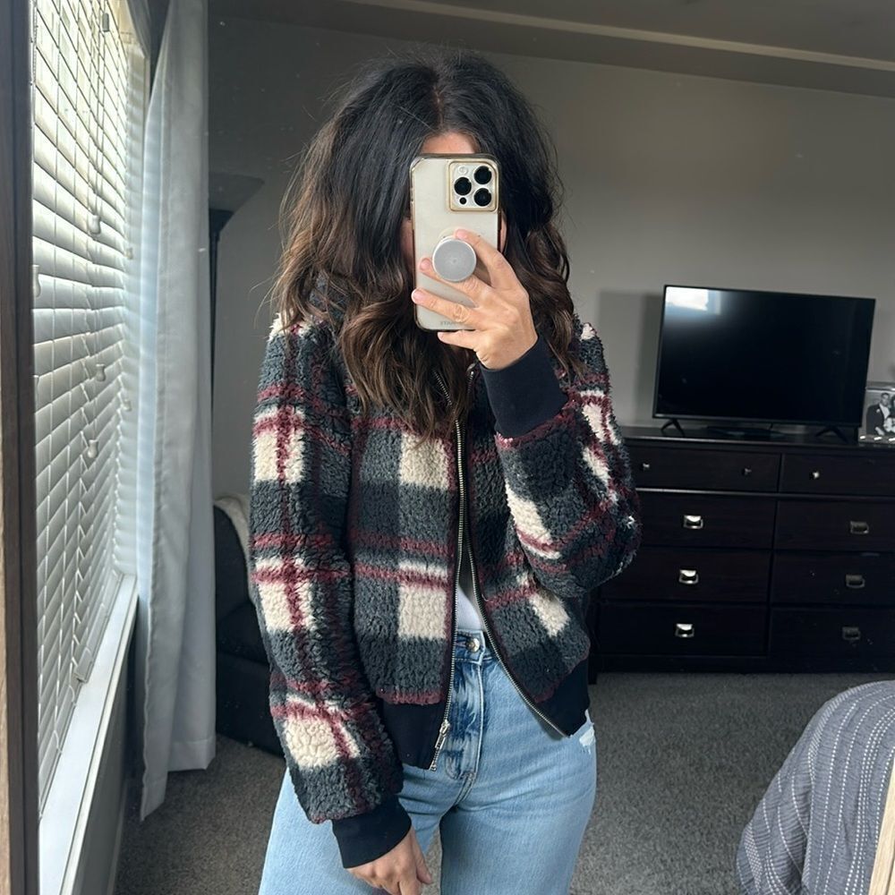 Plaid bomber jacket